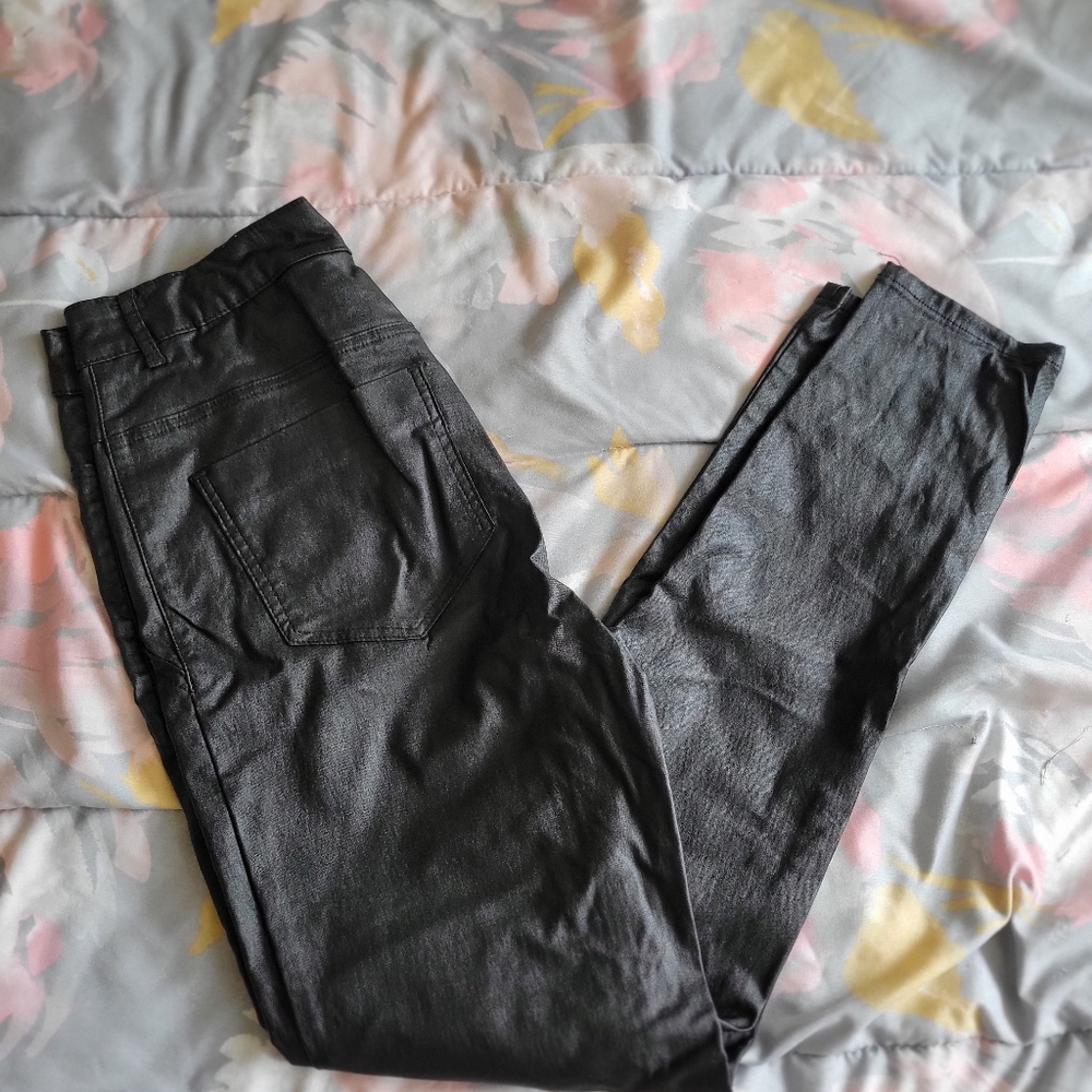 Black Faux Leather Pants